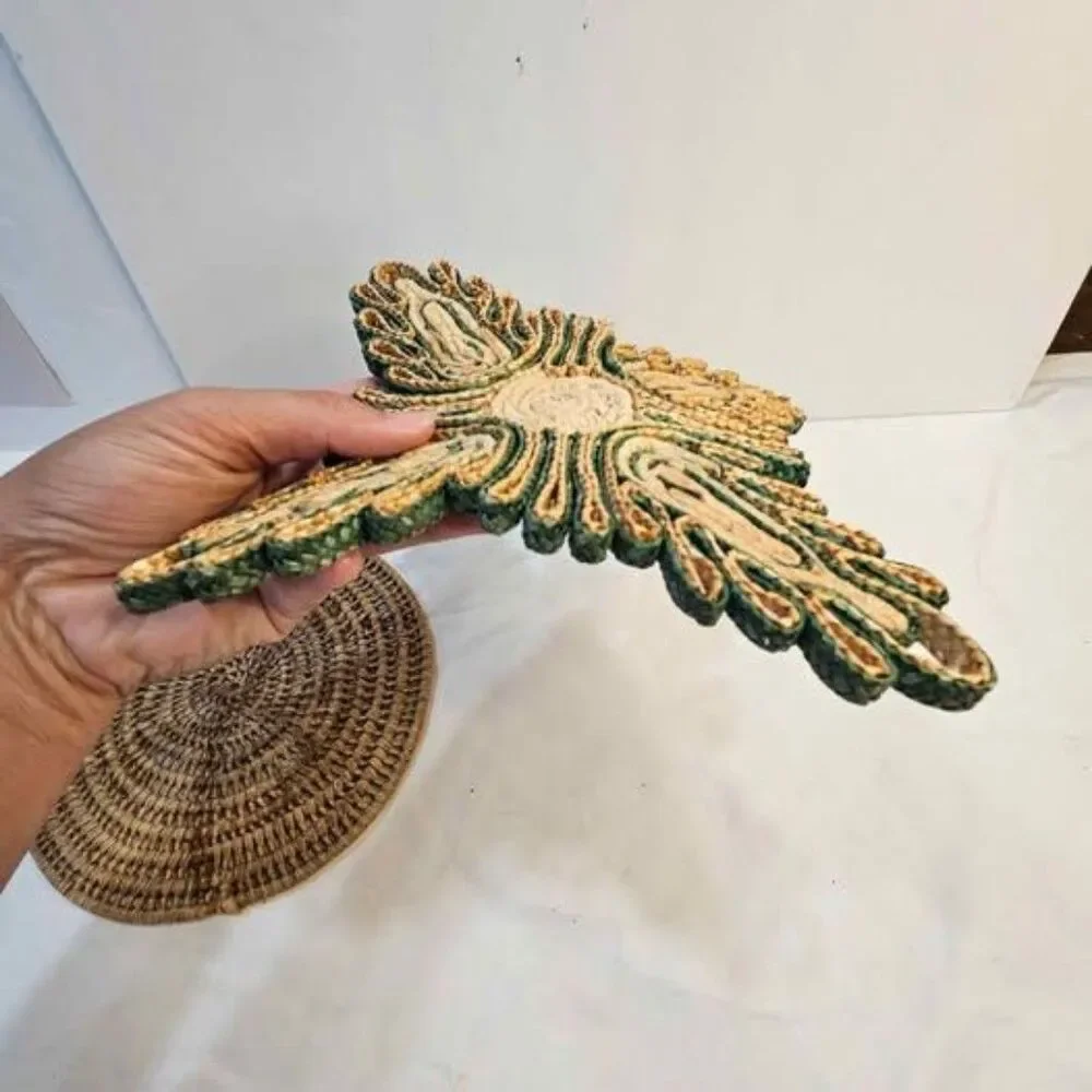 Vintage Woven Straw Trivets - Set of 2
